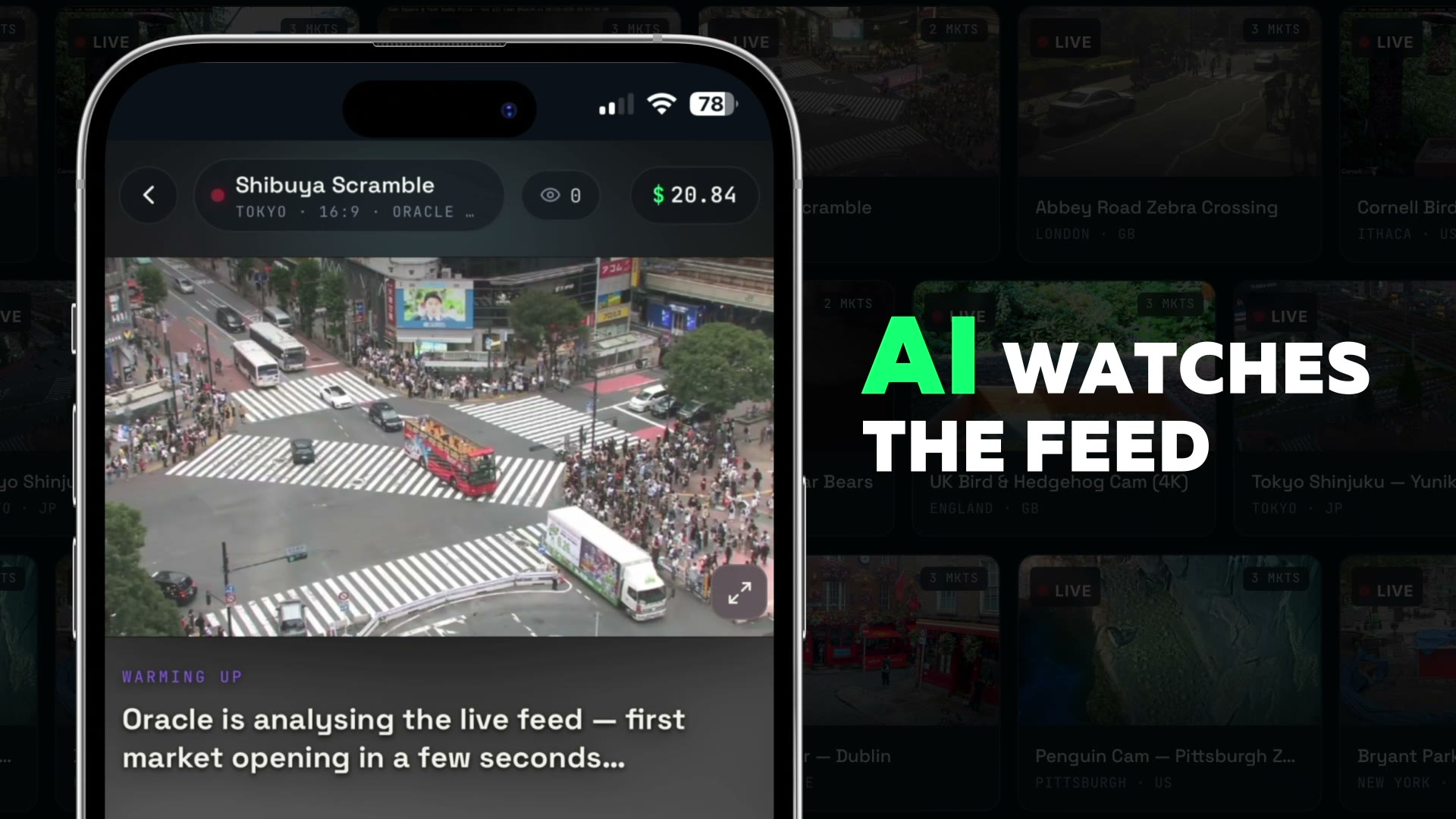 Lukk — AI-written markets on a live camera feed
